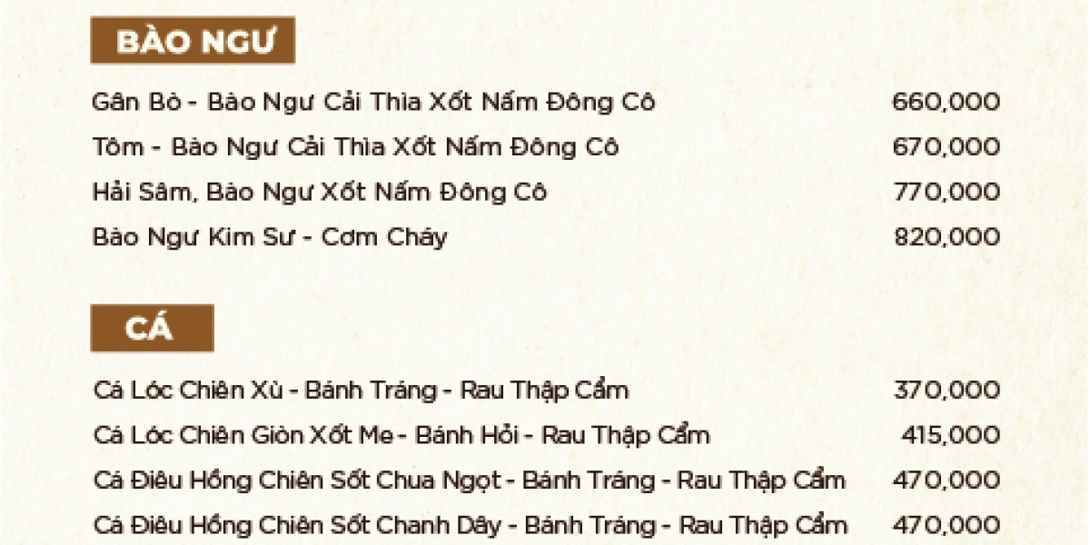MENU TỰ CHỌN TIỆC CƯỚI