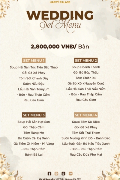SET MENU TIỆC CƯỚI