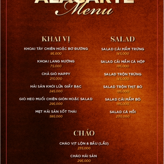 MENU TIỆC VIP