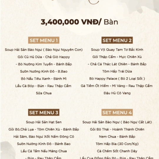 SET MENU TIỆC CƯỚI