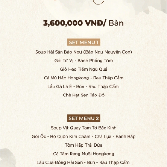SET MENU TIỆC CƯỚI