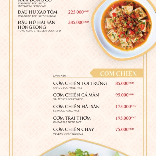 MENU TIỆC VIP