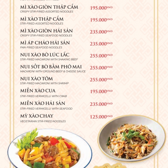 MENU TIỆC VIP