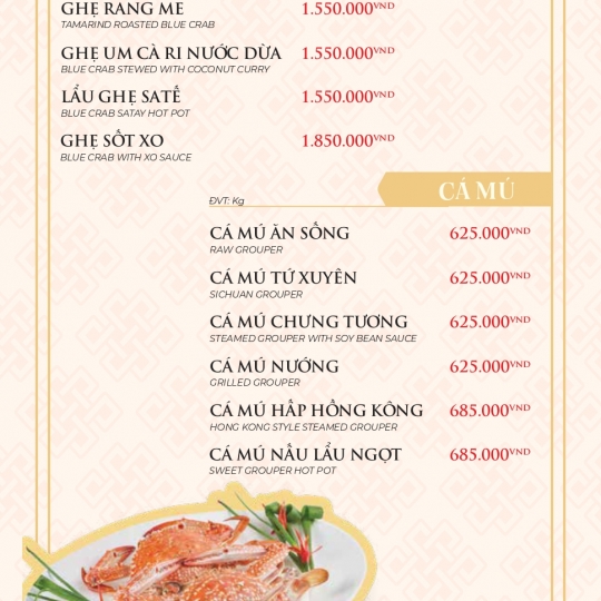MENU TIỆC VIP