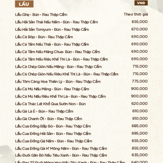 MENU TỰ CHỌN TIỆC CƯỚI